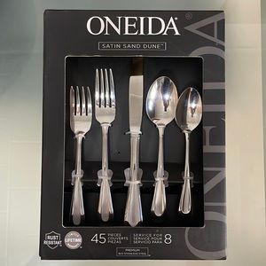 Oneida Satin Sand Dune 45-Piece Flatware Set